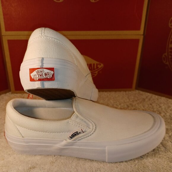 Vans Men's 4.5/Women's 6 Slip-On Pro White Canvas - Picture 5 of 12